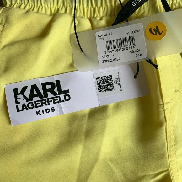NWT Karl Lagerfeld Toddler Yellow Swim Shorts